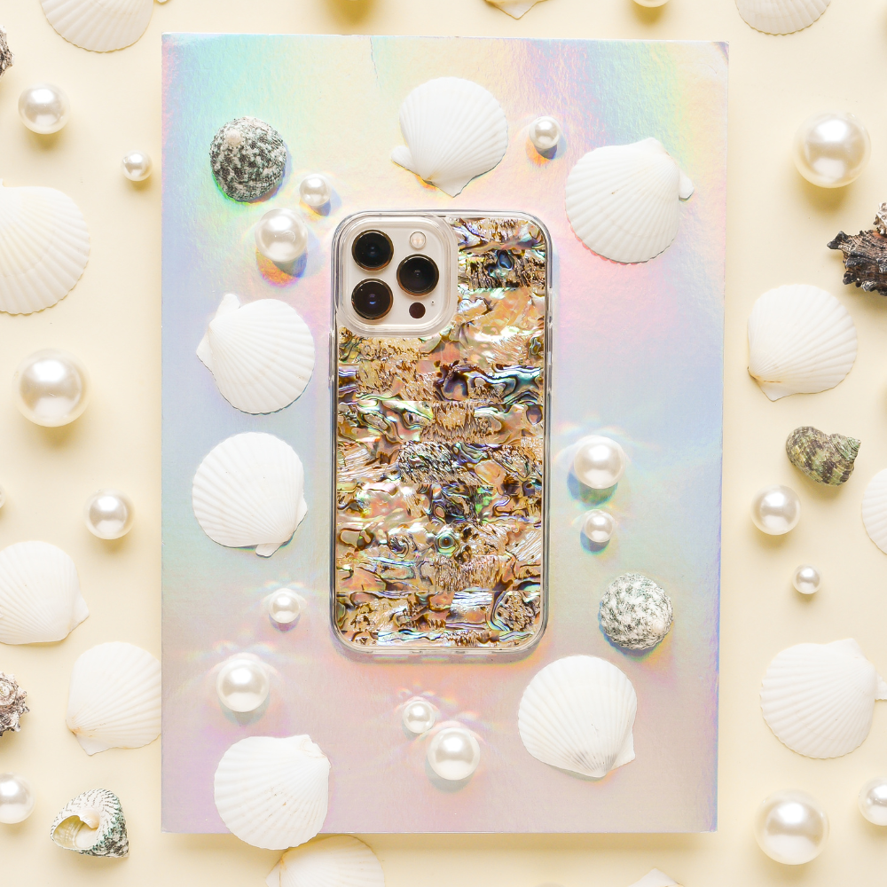 Gerçek Doğal Deniz Kabuğu Telefon Kılıfı - Siyah