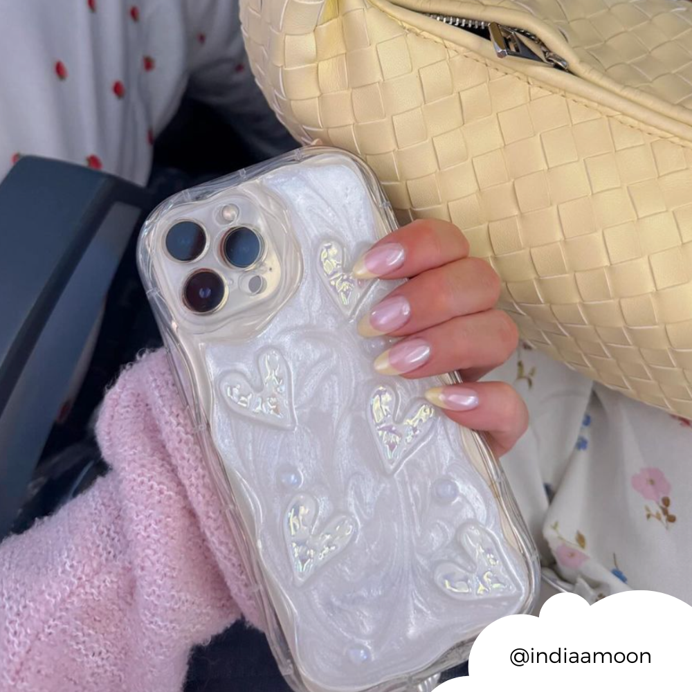 İnci Kalpli Telefon Kılıfı - Şeffaf