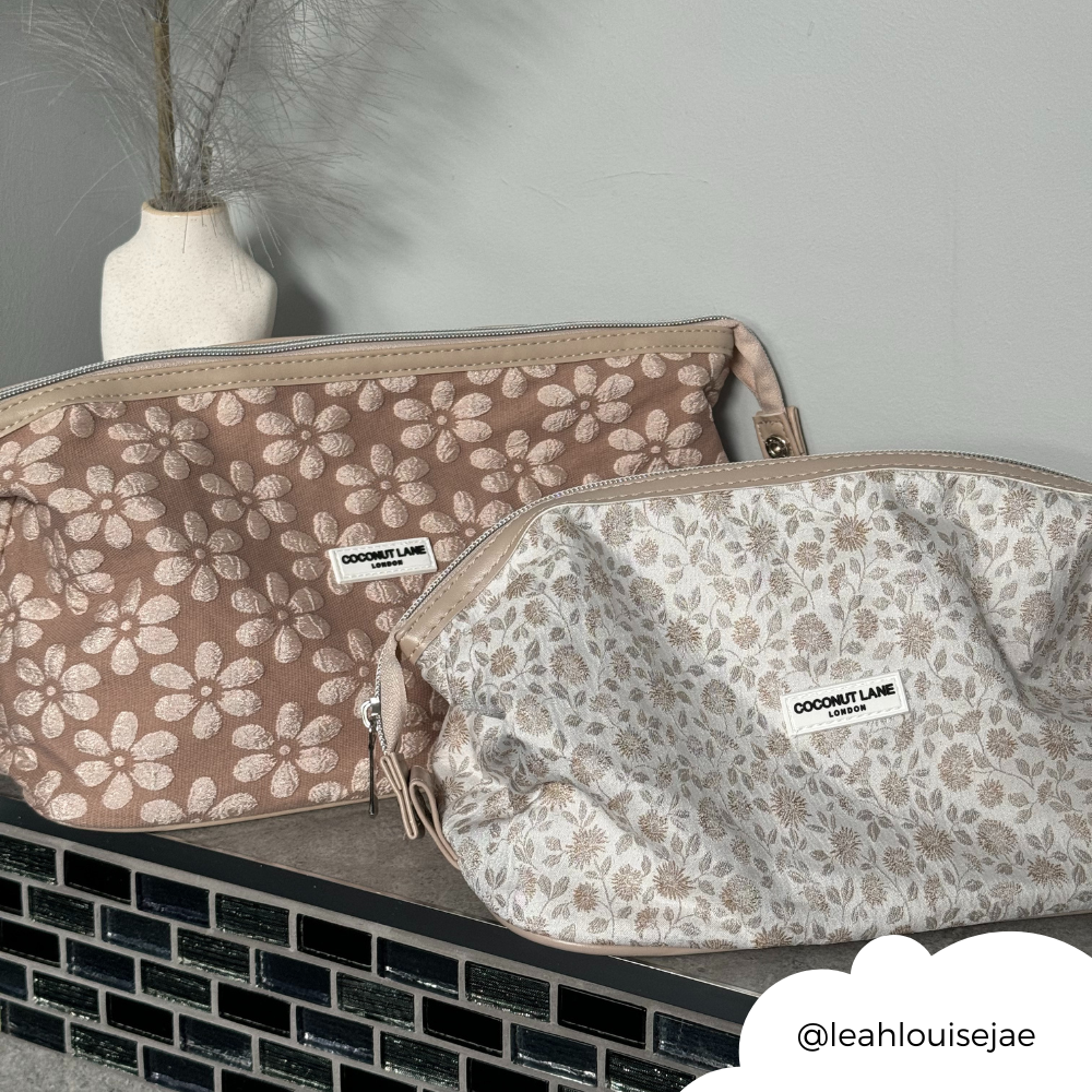 Genişletilebilir Makyaj Çantası - Mocha Çiçeği