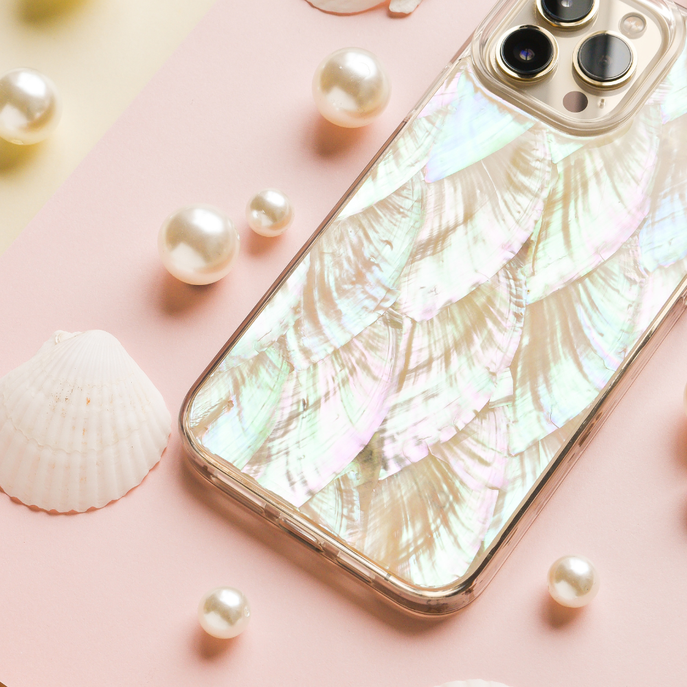 Gerçek Doğal Deniz Kabuğu Telefon Kılıfı - Beyaz