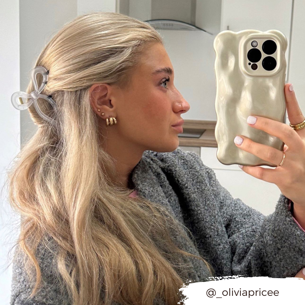 Sevimli Fiyonklu Klips - Beyaz