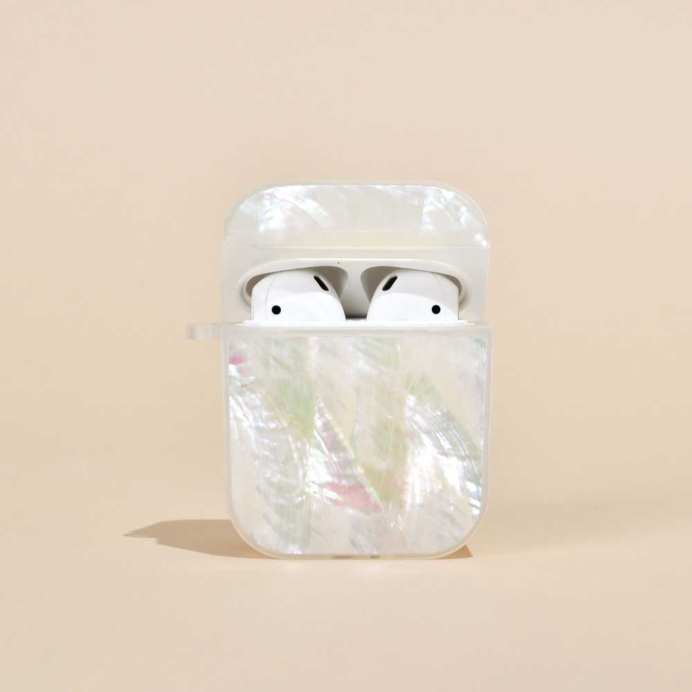 Gerçek Doğal Kabuklu Airpods Kılıfı - Beyaz