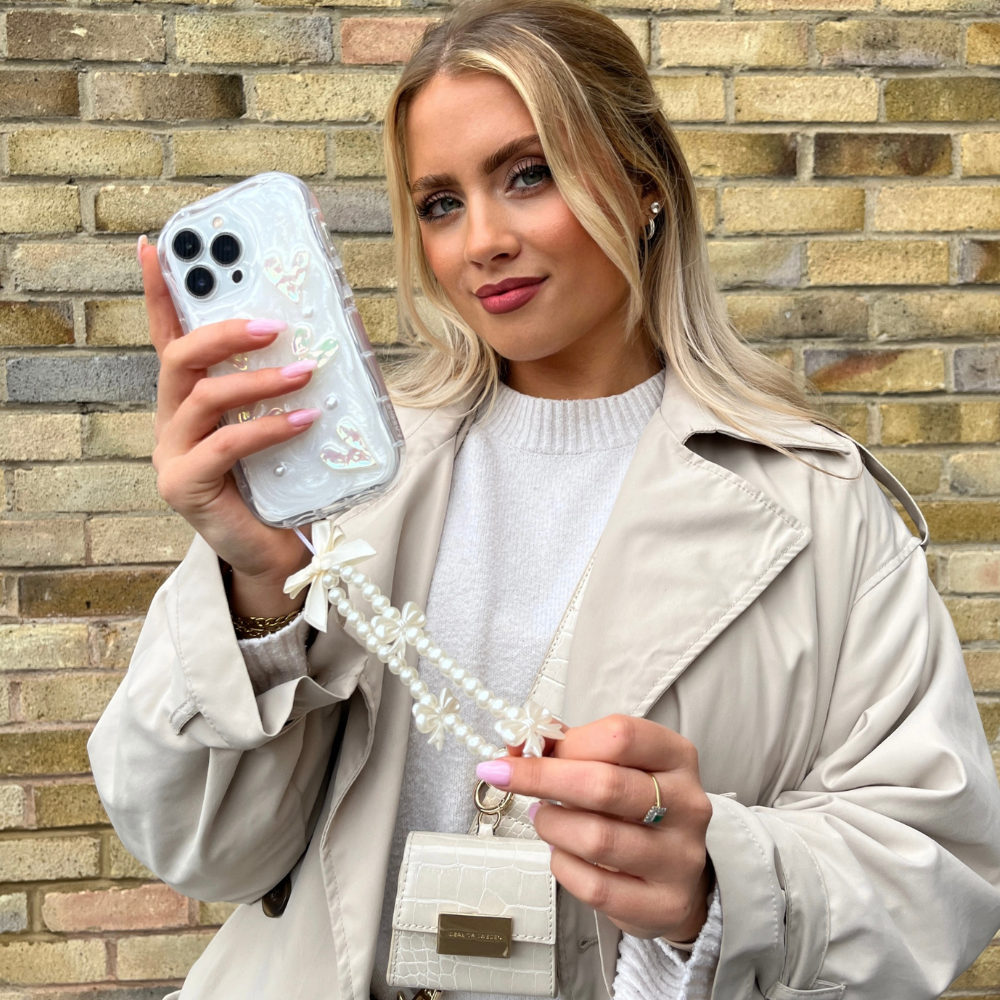 Boncuklu Telefon Askısı - Soft Girl Coquette