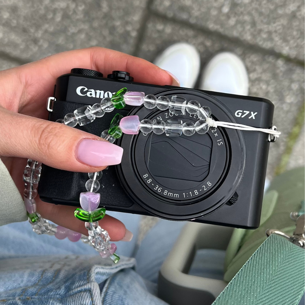 Beaded Phone Strap - Cute Tulips