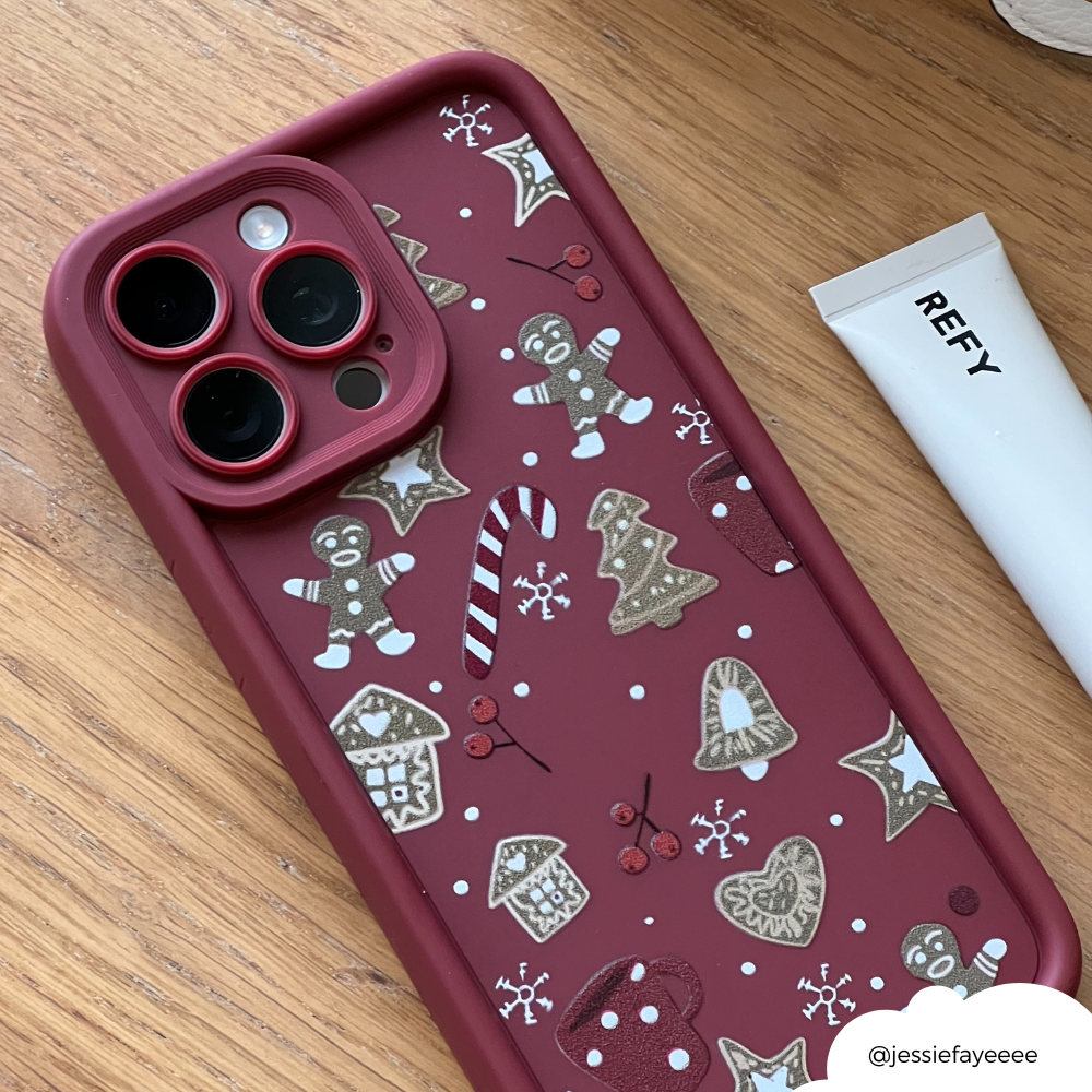 Burgundy Christmas Phone Case