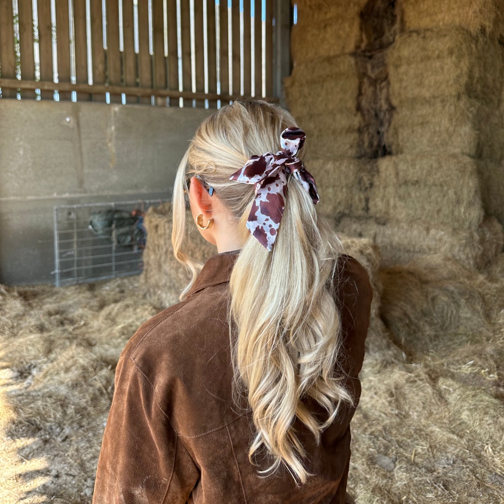 Satin Bow Scrunchie - Rodeo Cowgirl