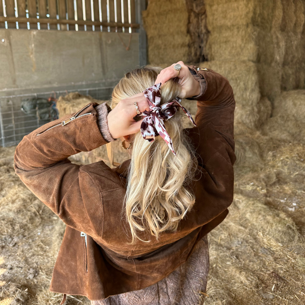 Satin Bow Scrunchie - Rodeo Cowgirl