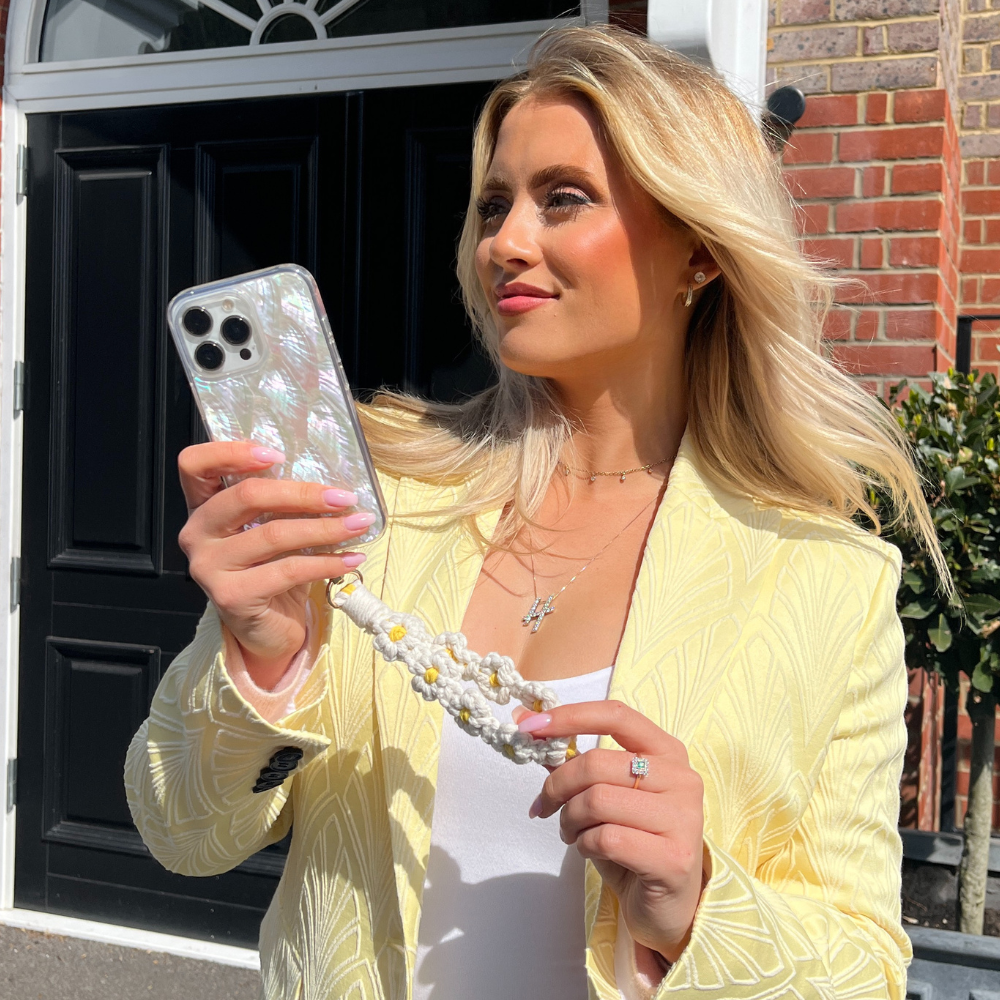 Gerçek Doğal Deniz Kabuğu Telefon Kılıfı - Beyaz