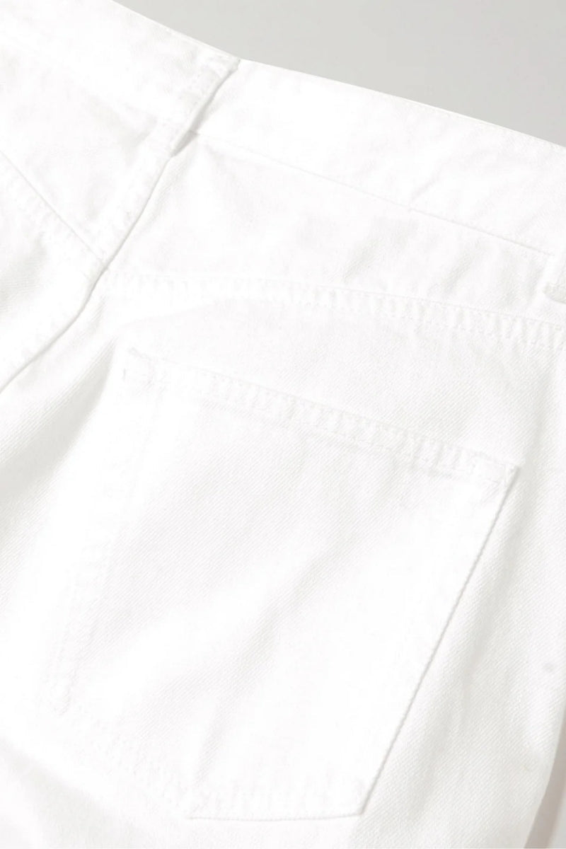 Ruffled Mid-Rise Wide-Leg Jeans