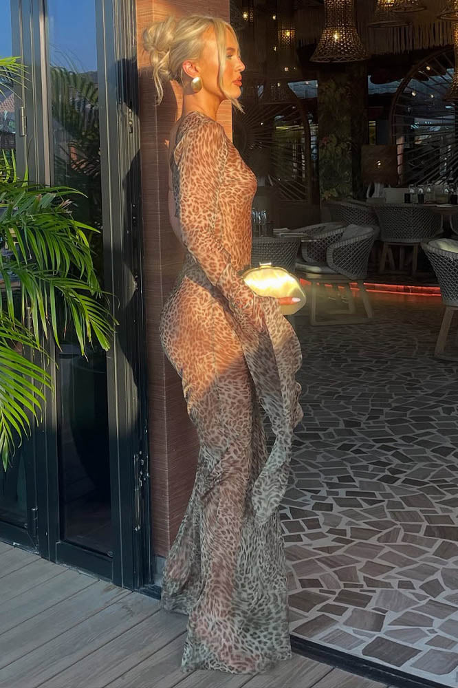 Leopard Mirage One-Shoulder Dress