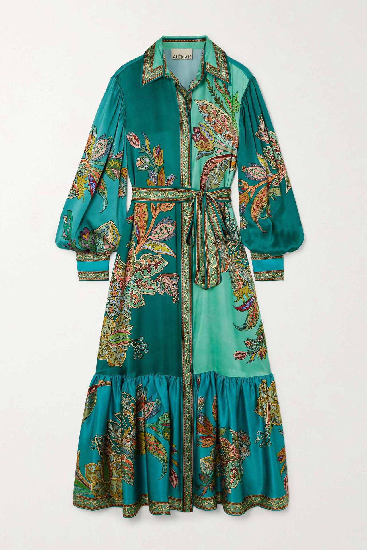 Satin Floral Print Dress