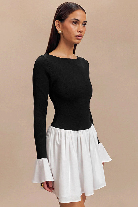 Candice Balloon Sleeves Knit Mini Dress