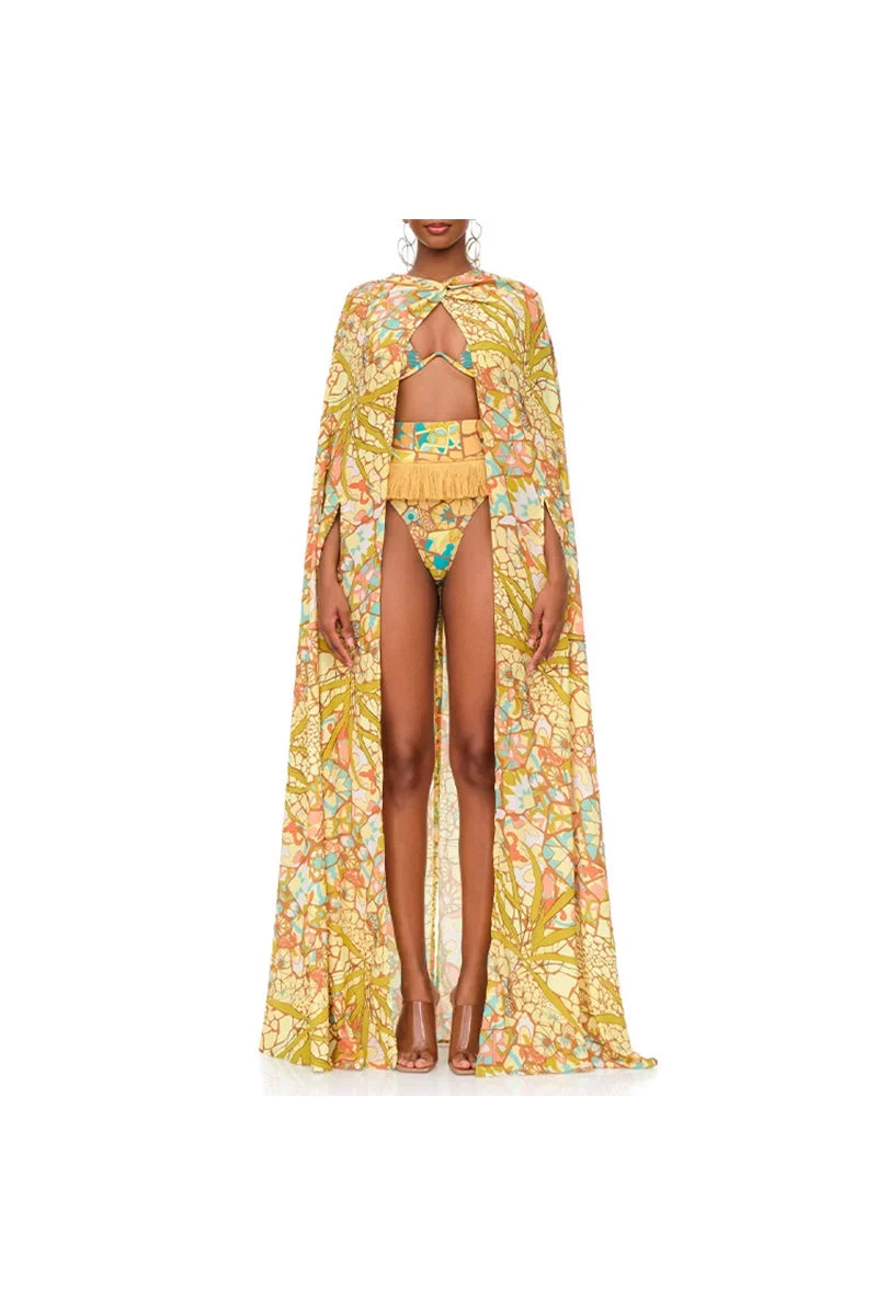 Boho Tassel Tribal Print Bikini Set