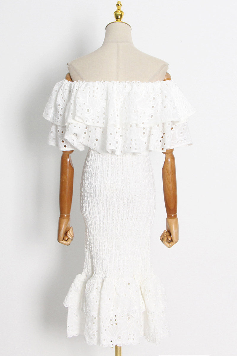 Dolly Embroidered Lace Tiered Ruffle Maxi Dress Set