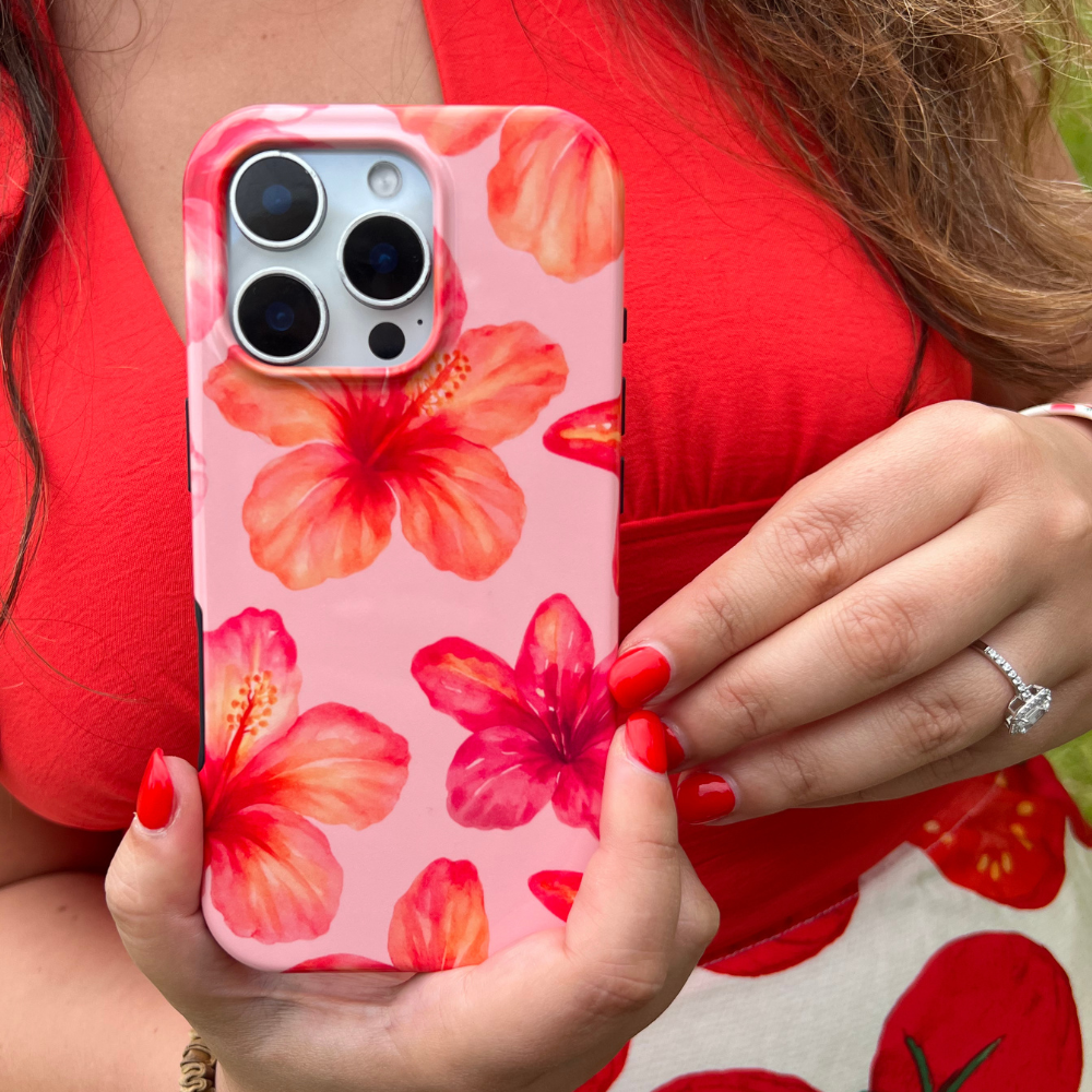 Tough Phone Case - Island Girl Pink Hibiscus