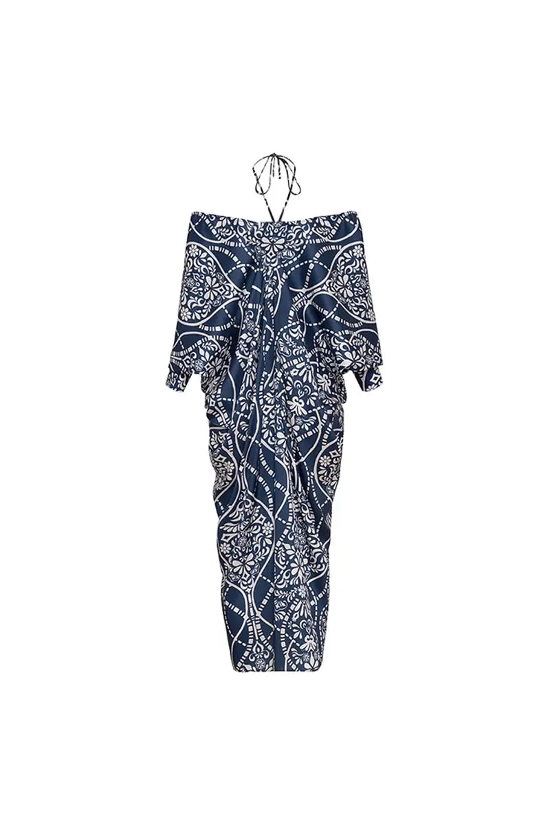 Beaded Textured Fabric One Piece Swimsuit Set