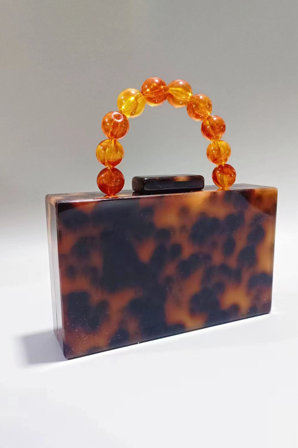 Beaded Chain Marbling Handbag