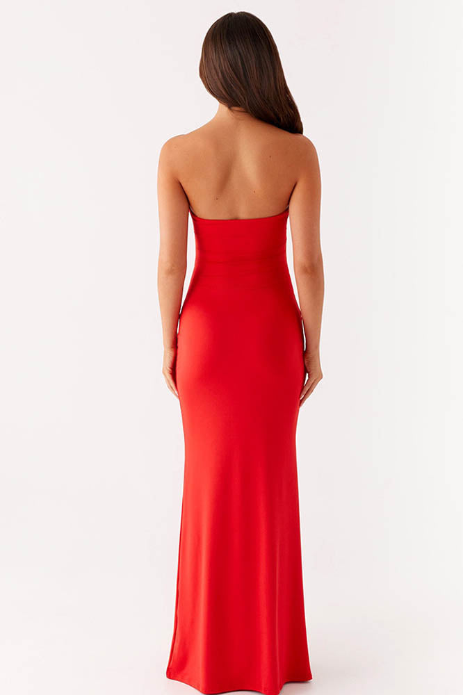 Cutout Design Mature Style Slim Maxi Dress