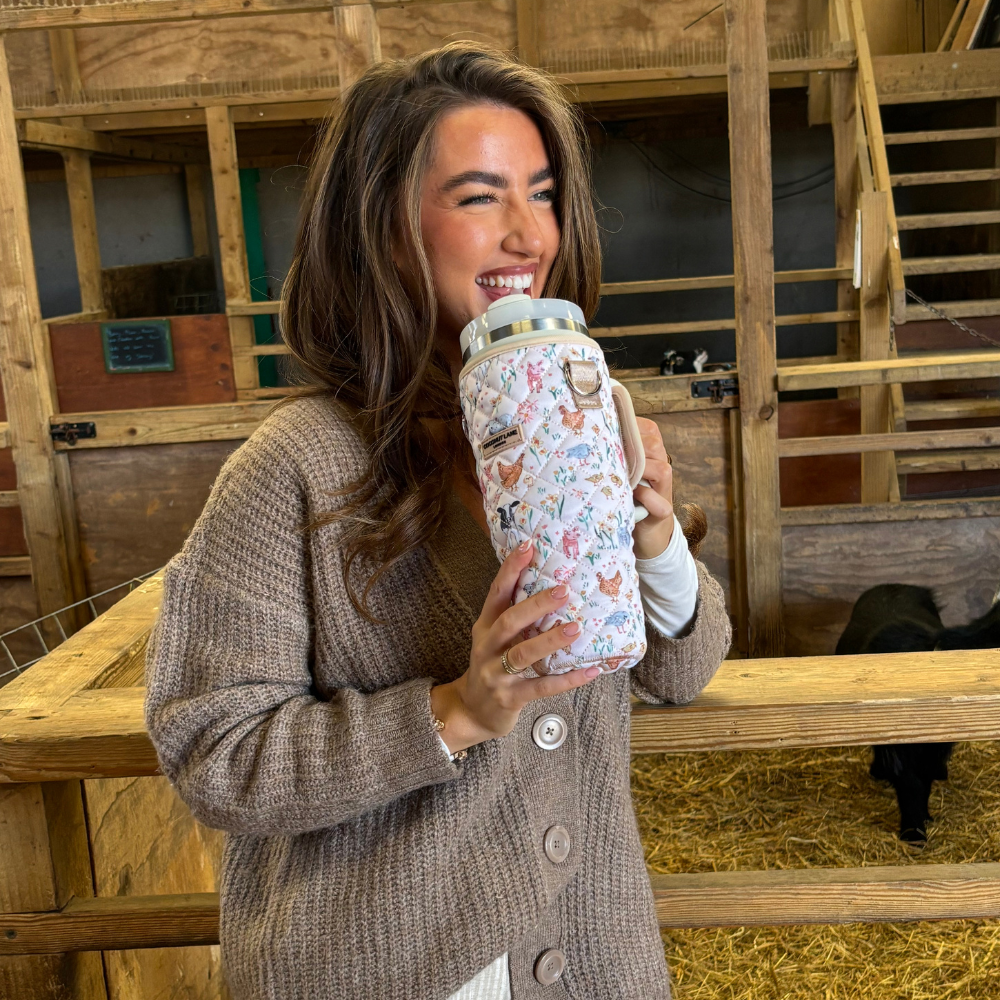 Tumbler Carry Case - Quilted Farmyard Friends