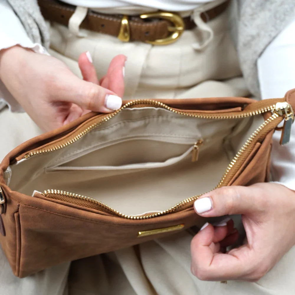 Köpek Gezdirme Çantası - Bej Süet