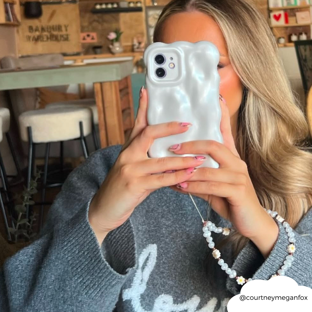 Boncuklu Telefon Askısı - Papatya İnci