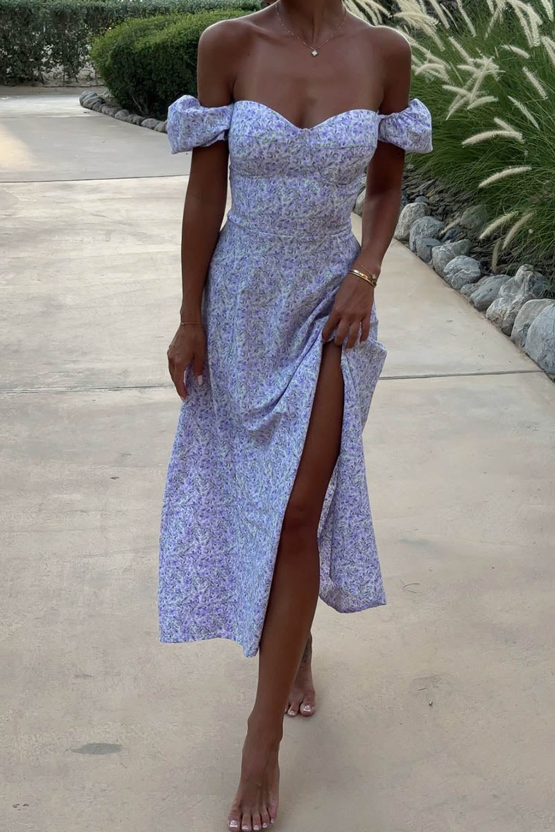 Chic U-Neck Floral Midi Dress