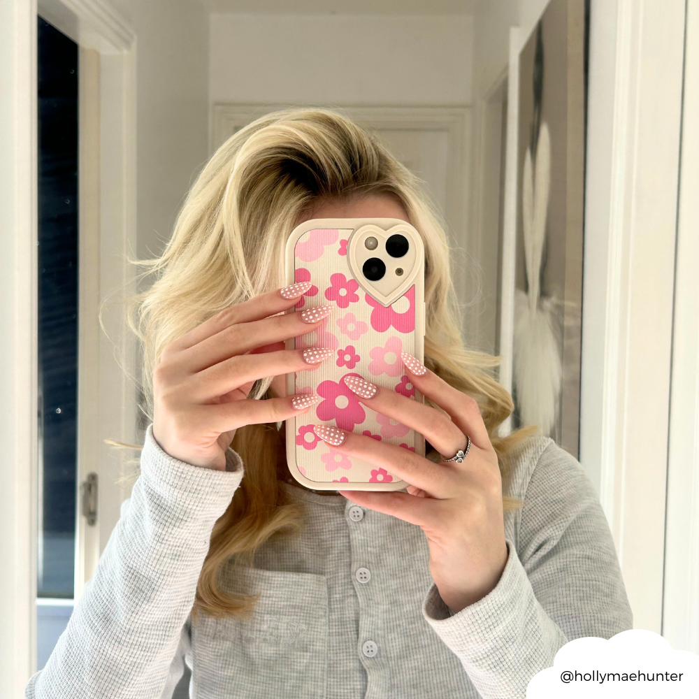 Flower Power Ribbed Heart Camera Phone Case