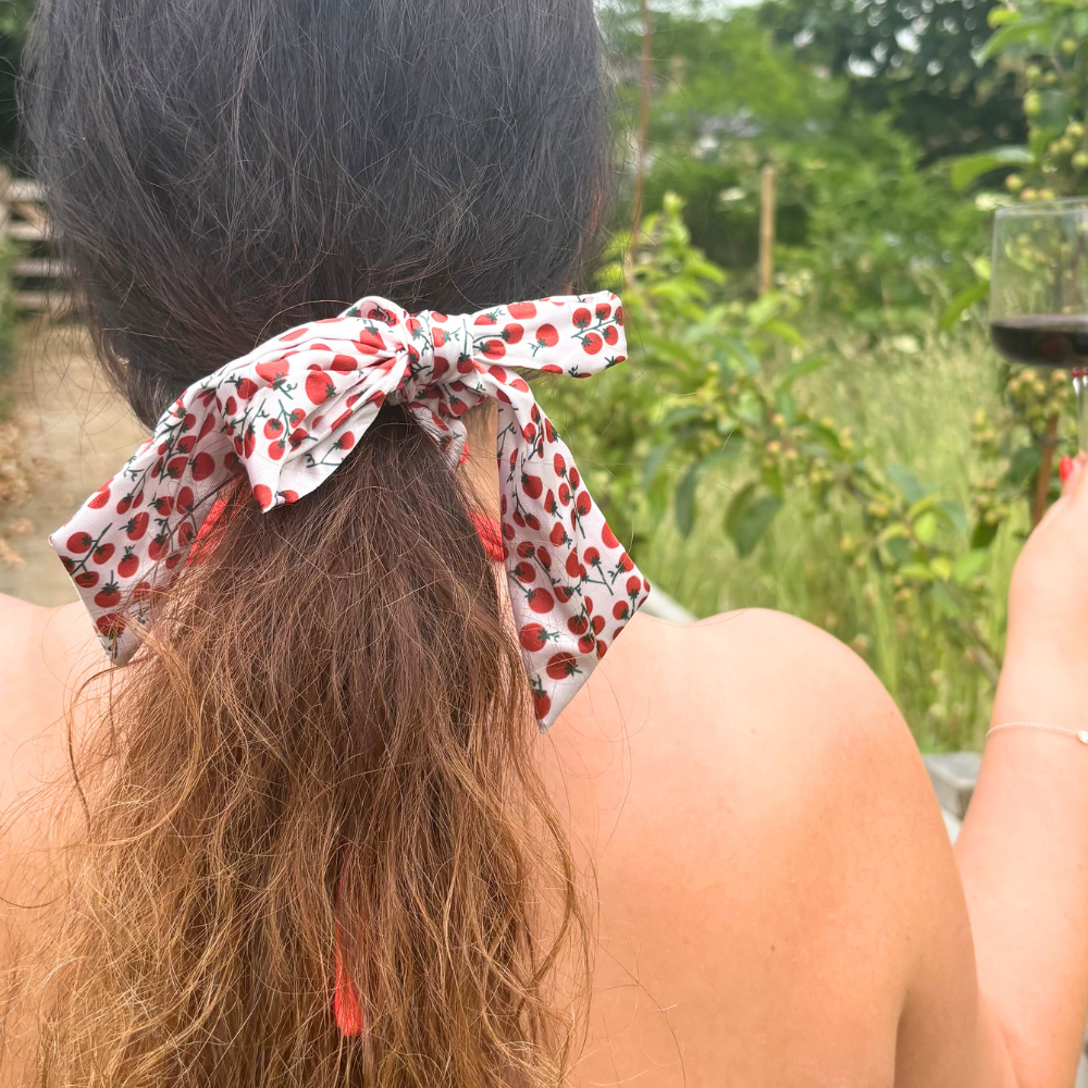 Satin Bow Scrunchie - Salsa Club