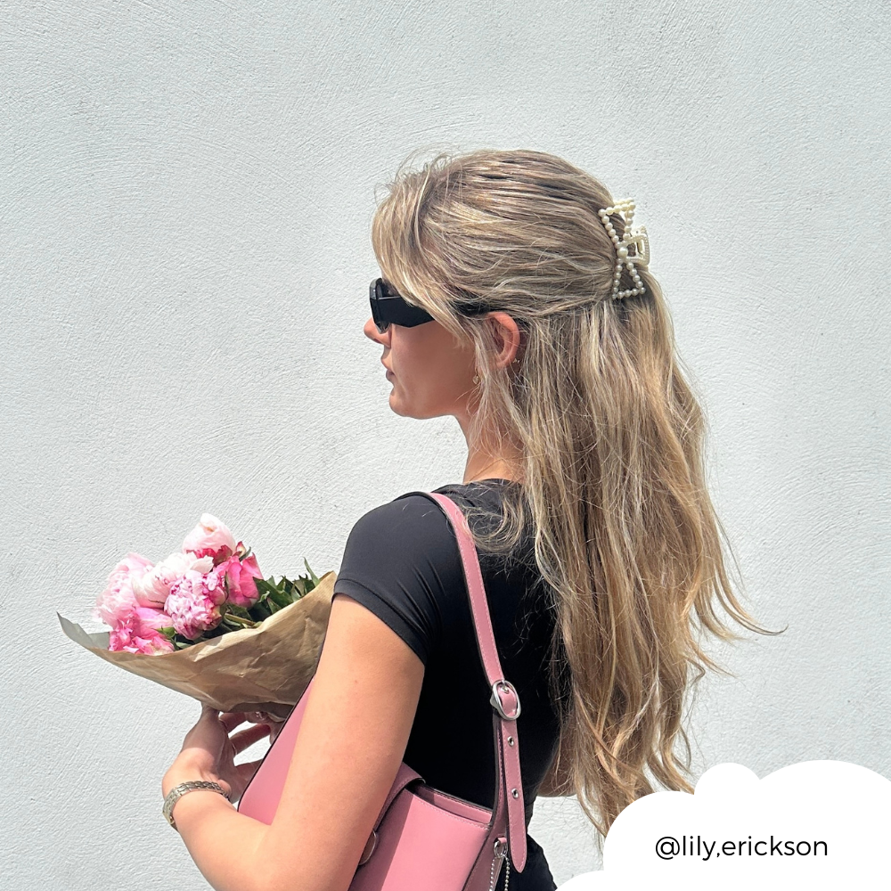 İnci Fiyonklu Pençe Klipsi