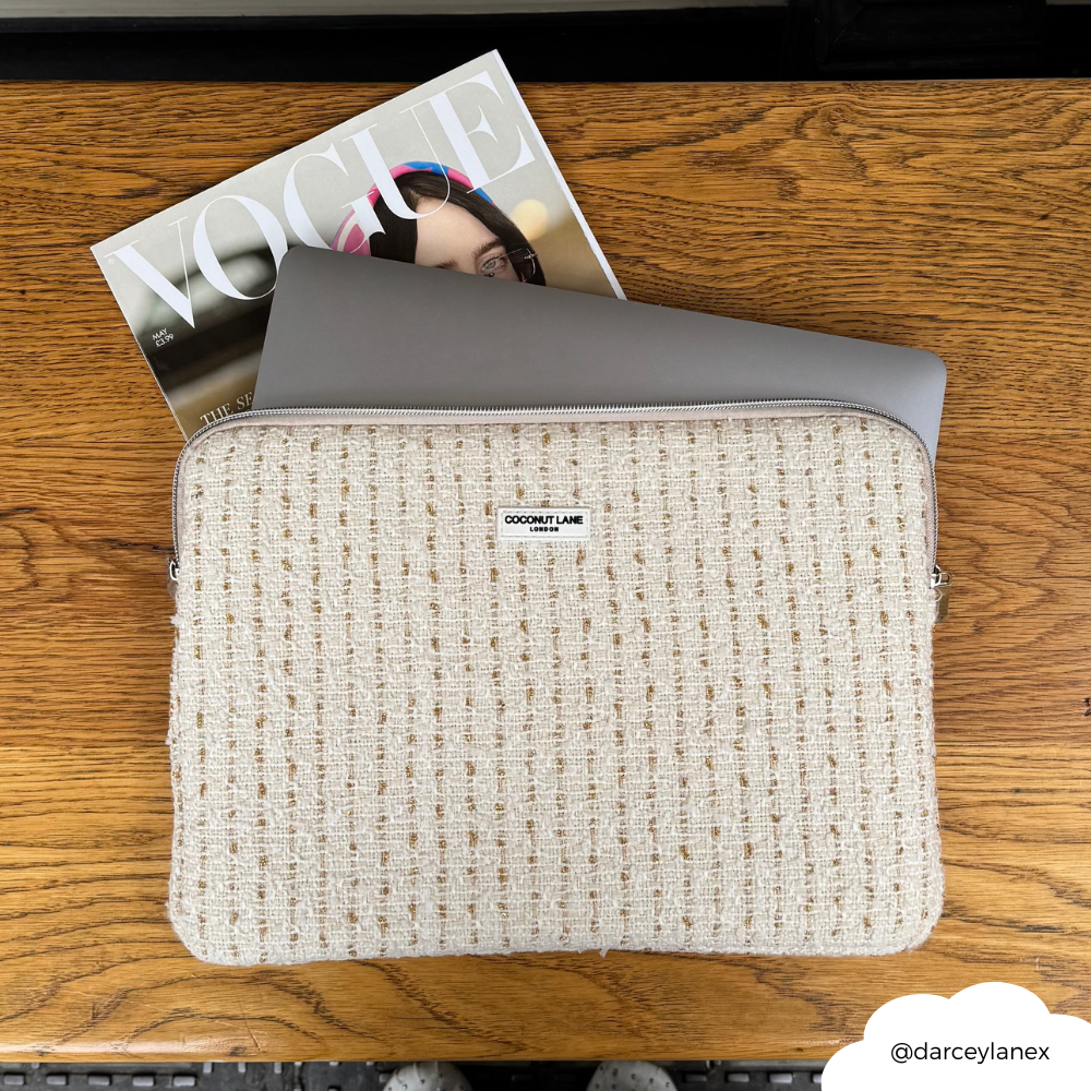 Vanilla Textured Tweed Laptop Sleeve