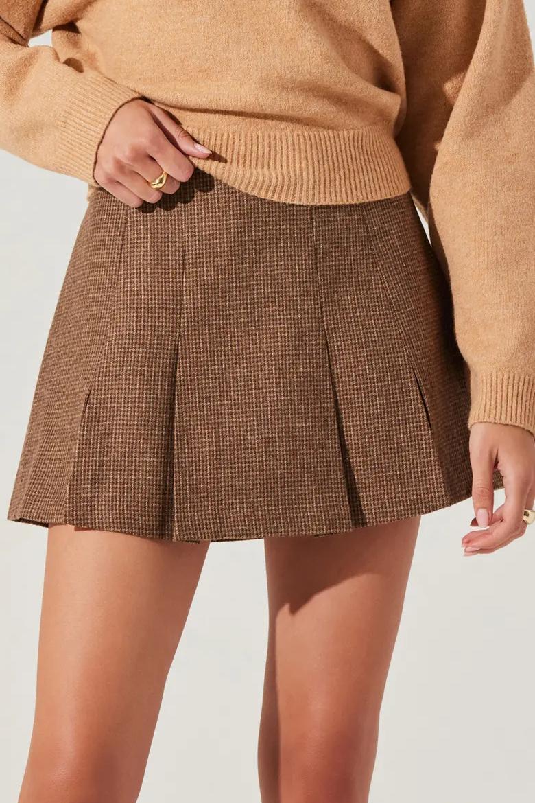 Cozy Knit Sweater & Pleated Mini Skirt Set