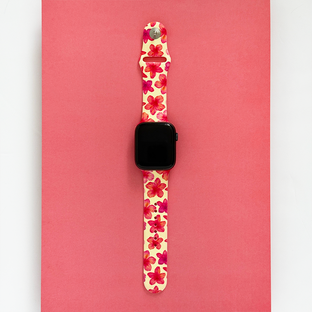 Ada Kızı Tereyağı Sarısı Hibiskus Apple Watch Kayışı