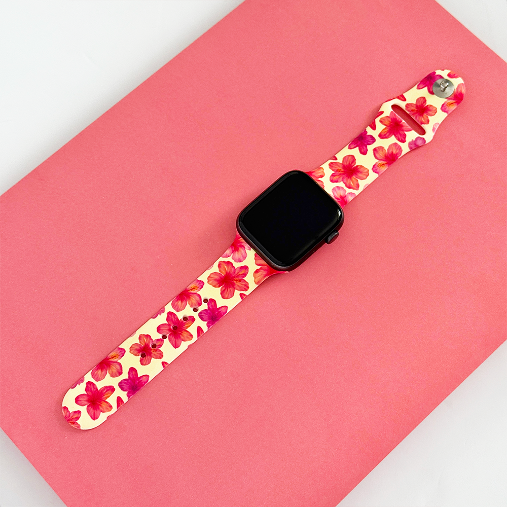 Ada Kızı Tereyağı Sarısı Hibiskus Apple Watch Kayışı