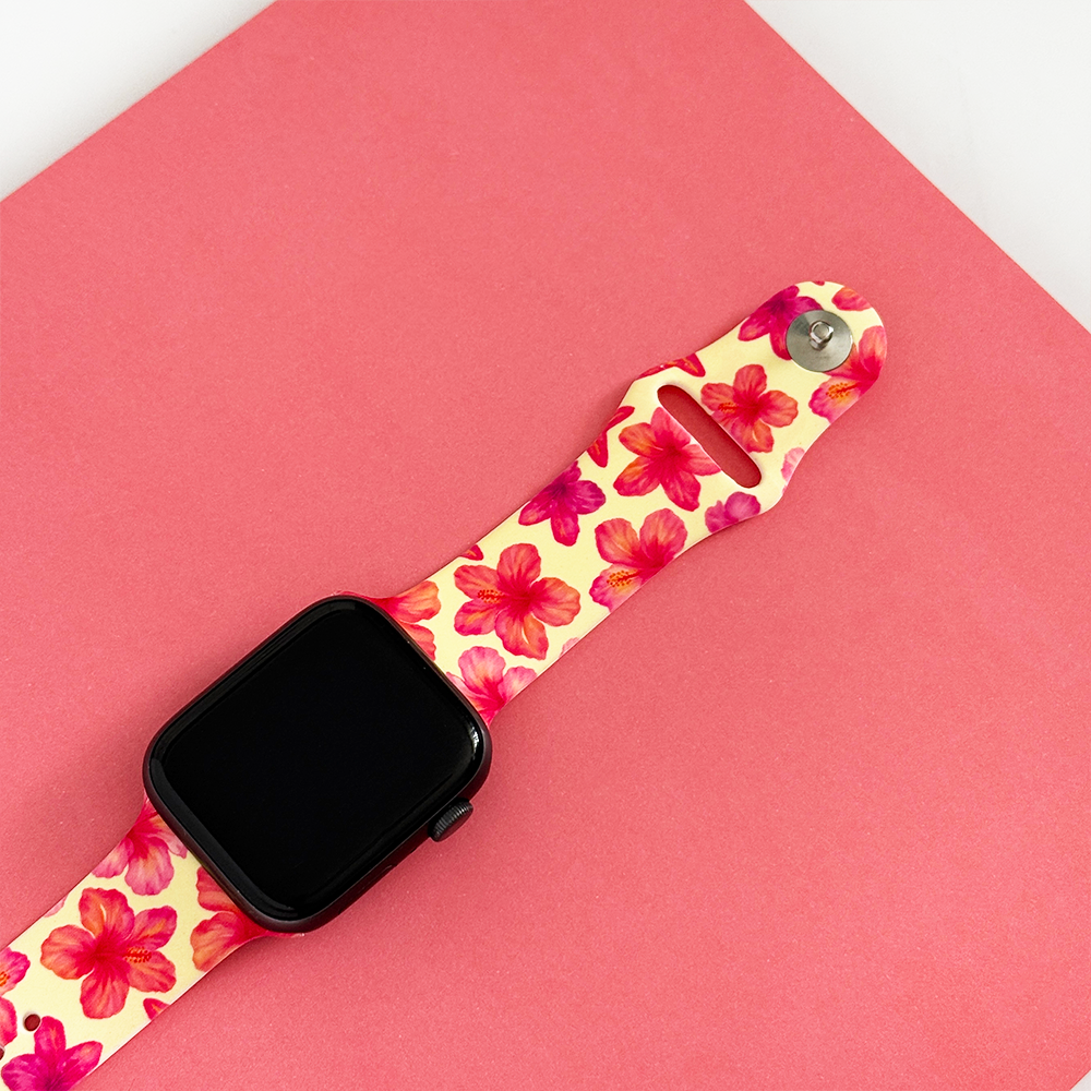 Ada Kızı Tereyağı Sarısı Hibiskus Apple Watch Kayışı