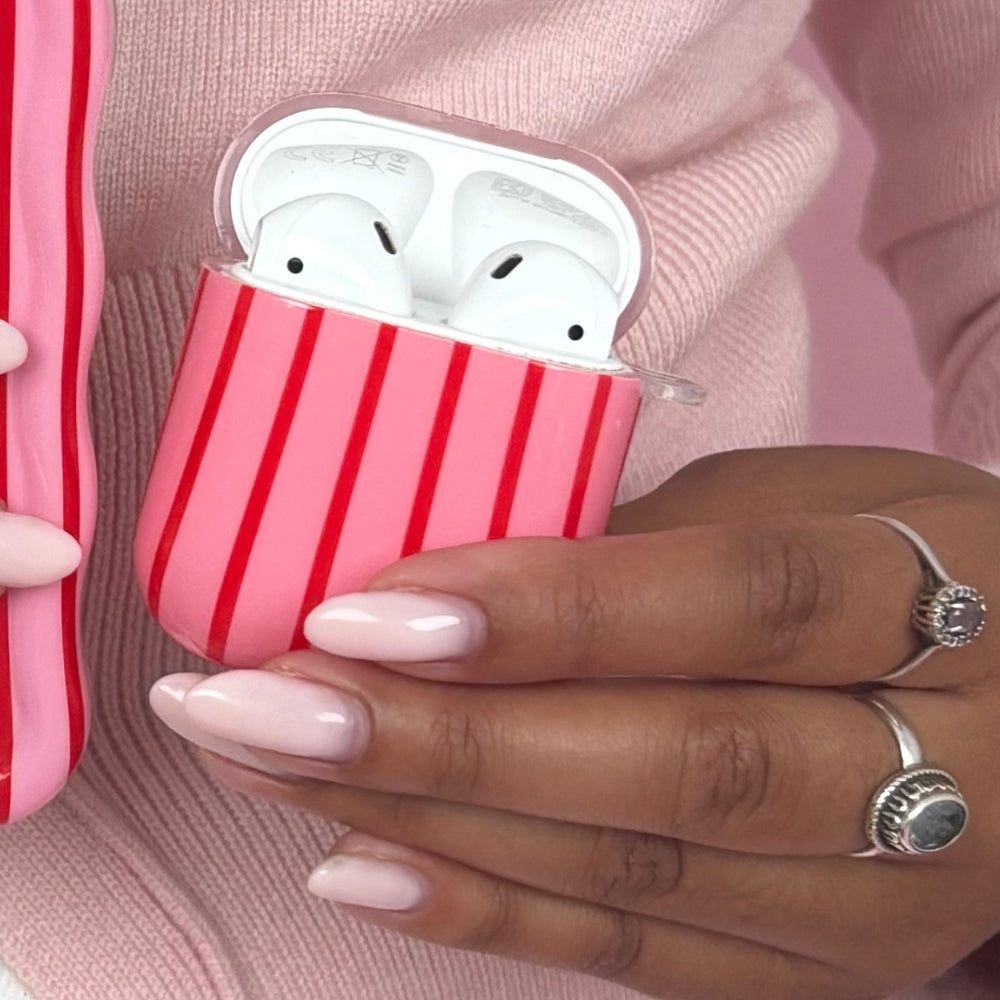 Airpods Kılıfı - Kiraz Çizgili