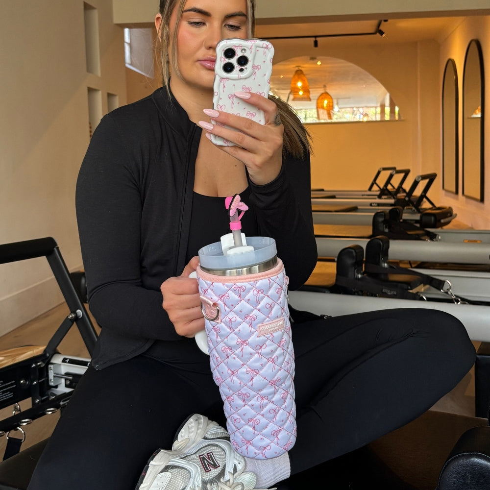 Tumbler Carry Case - Quilted Dainty Bows