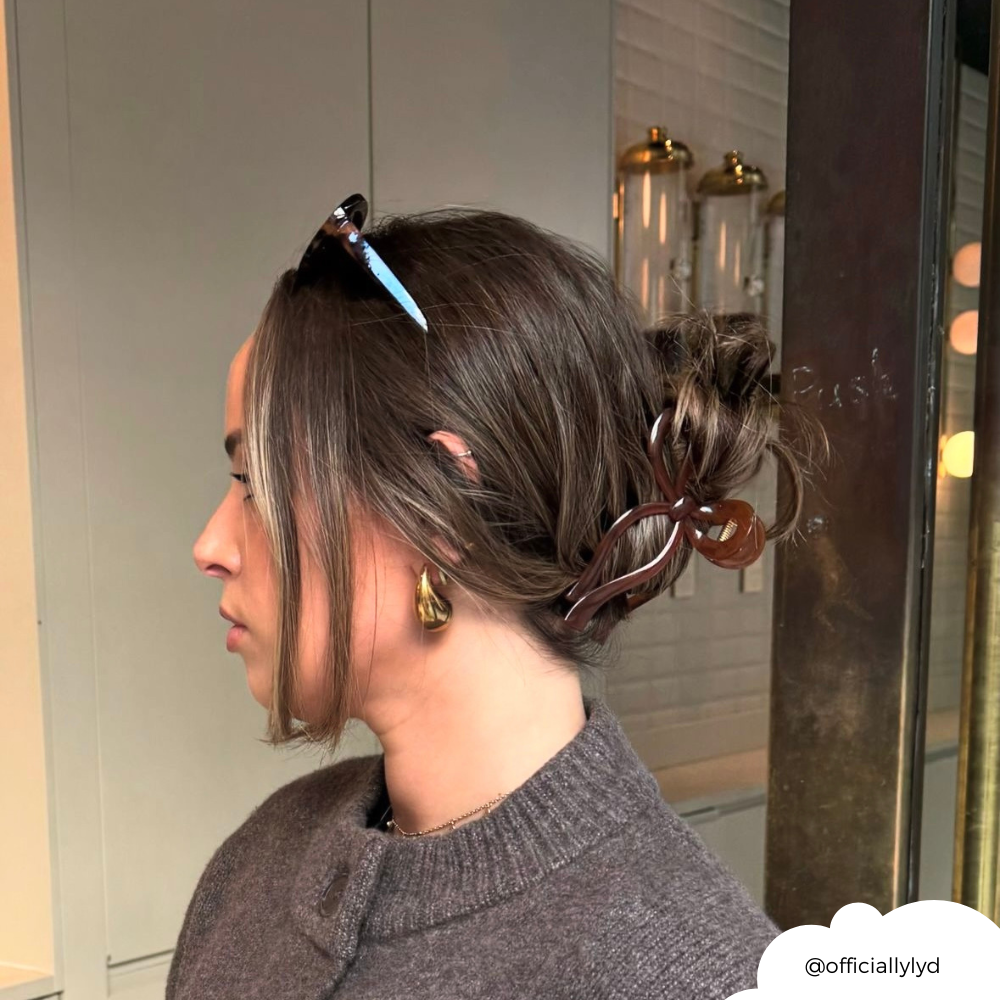 Sevimli Fiyonklu Klips - Kahverengi