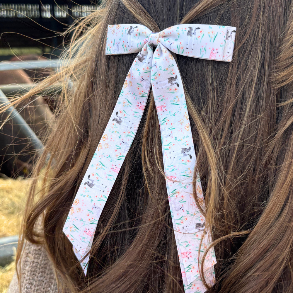 Ribbon Bow Clip - Farmyard Friends