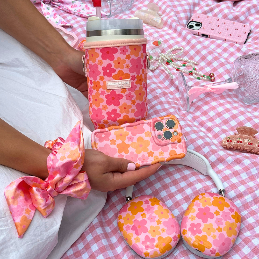 Tumbler Carry Case - Pink & Orange Bloom