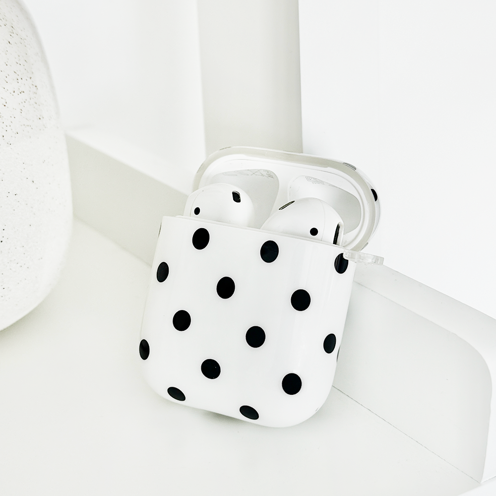 Airpods Kılıfı - Beyaz Puantiyeli