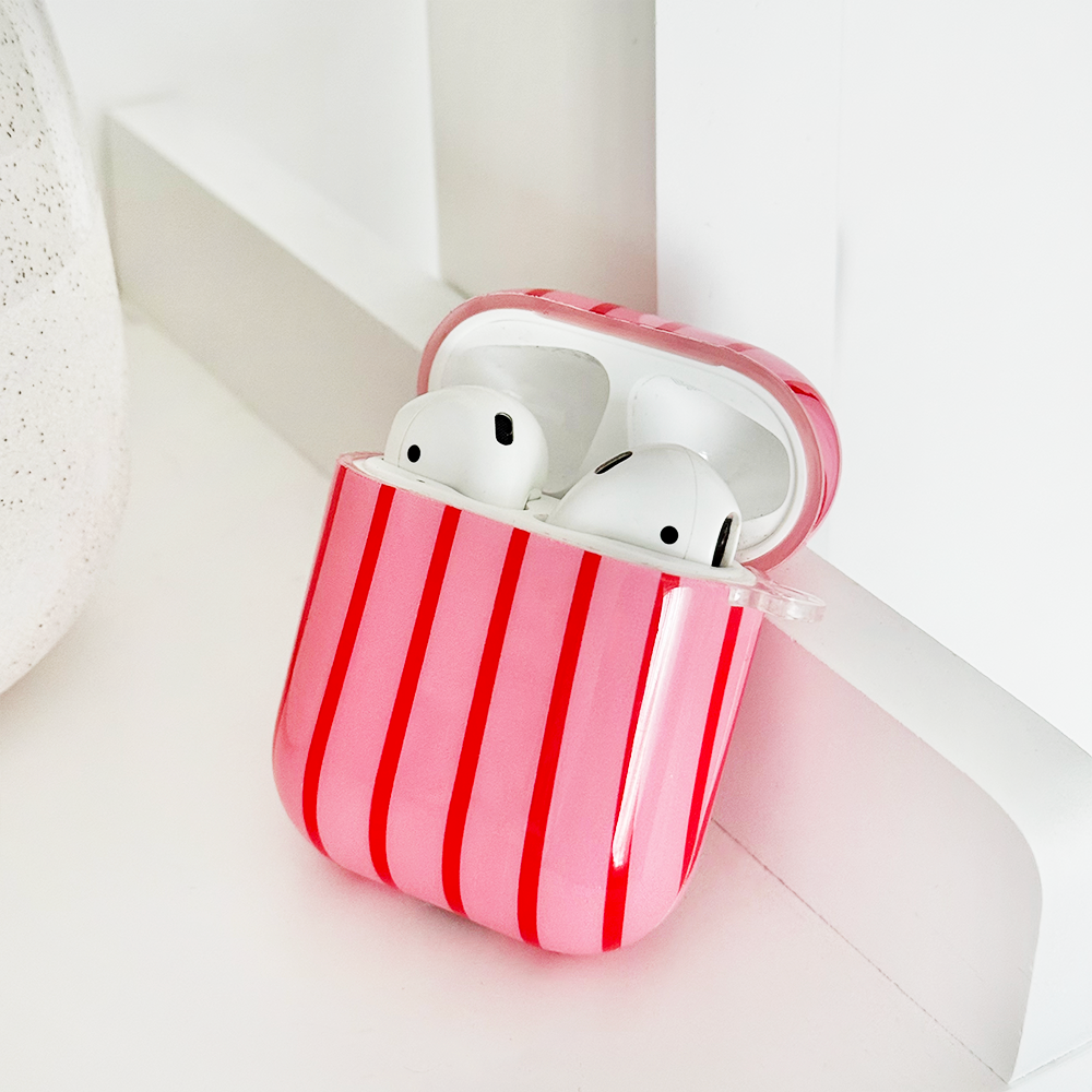 Airpods Kılıfı - Kiraz Çizgili