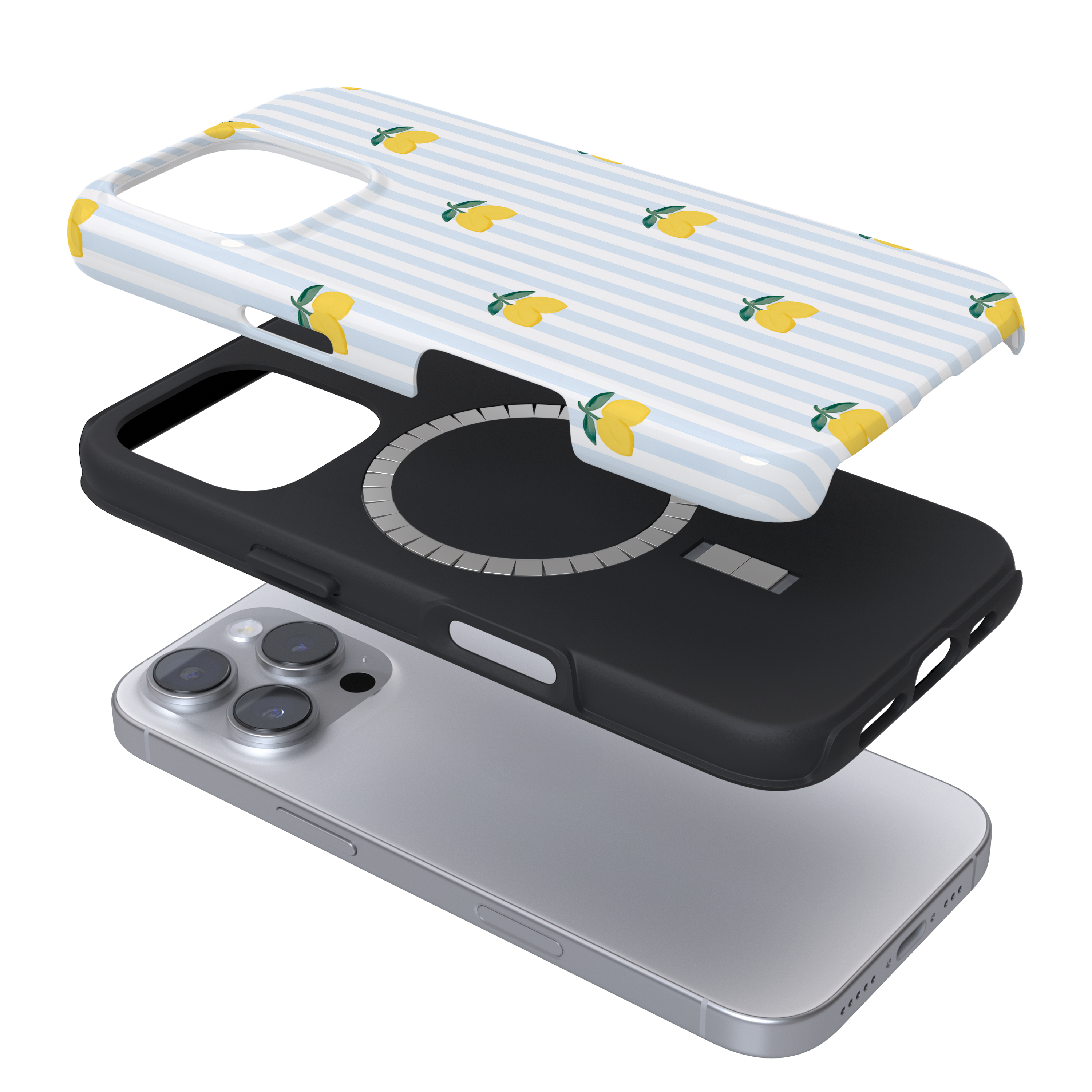 Tough MagSafe® Phone Case - Blue Stripe Lemons