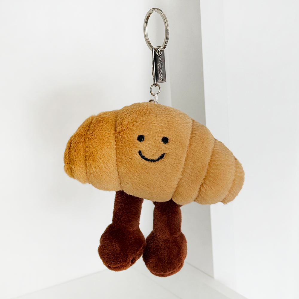 Sevimli Kruvasan Çanta Süsü