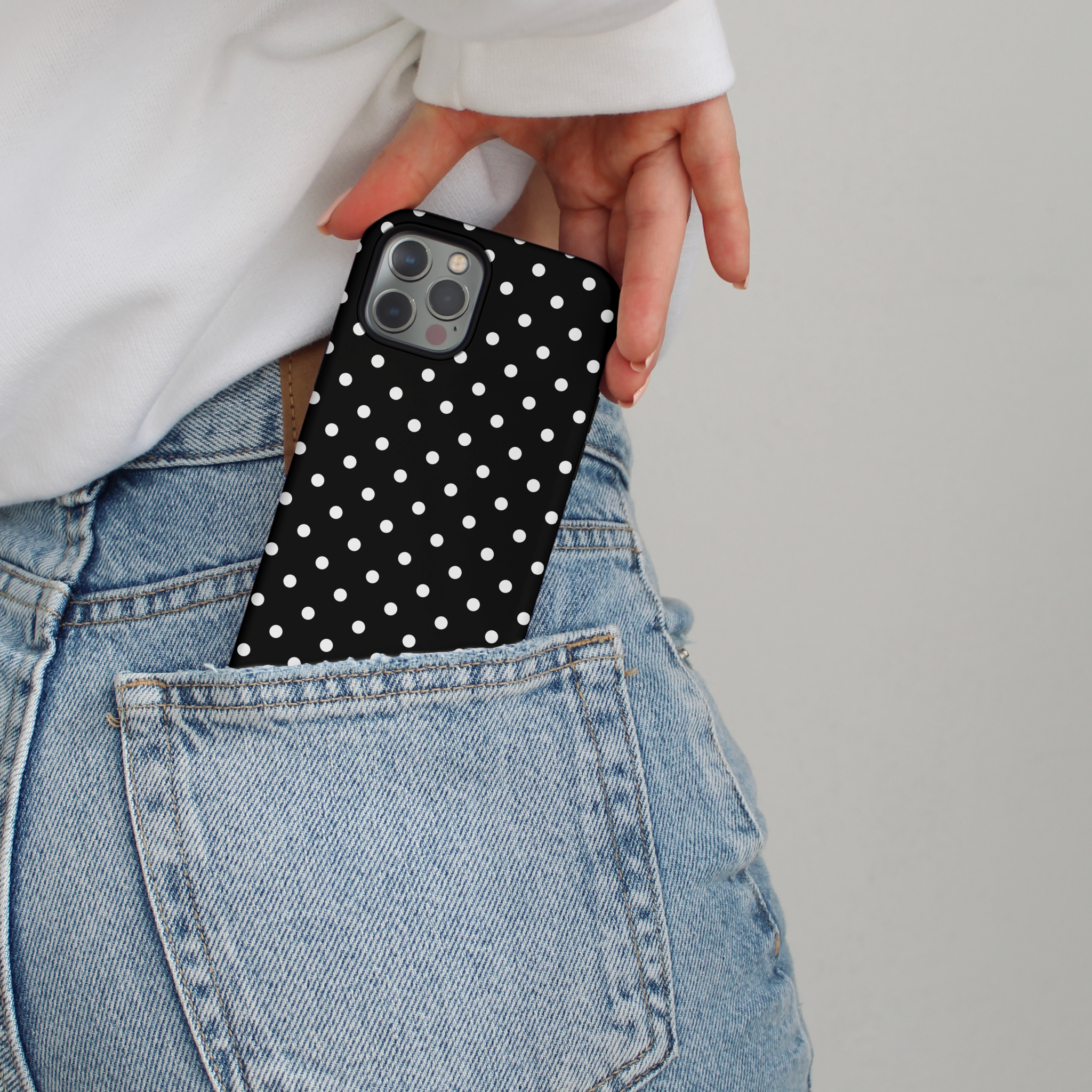 Tough MagSafe® Phone Case - Black Polka Dots