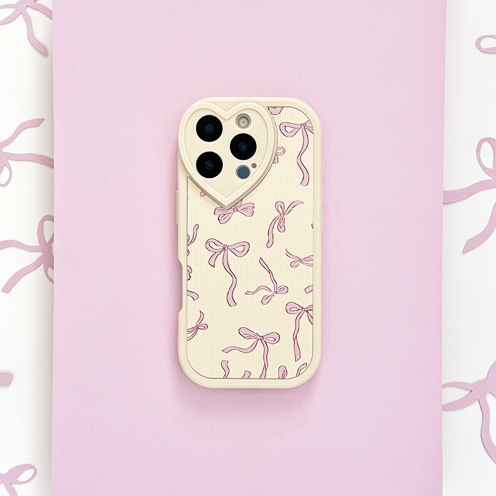 Bowtifully Ribbed Heart Camera Phone Case