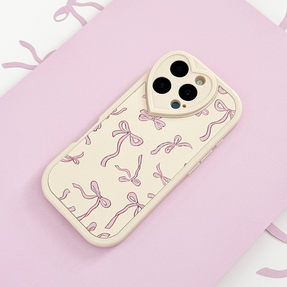 Bowtifully Ribbed Heart Camera Phone Case