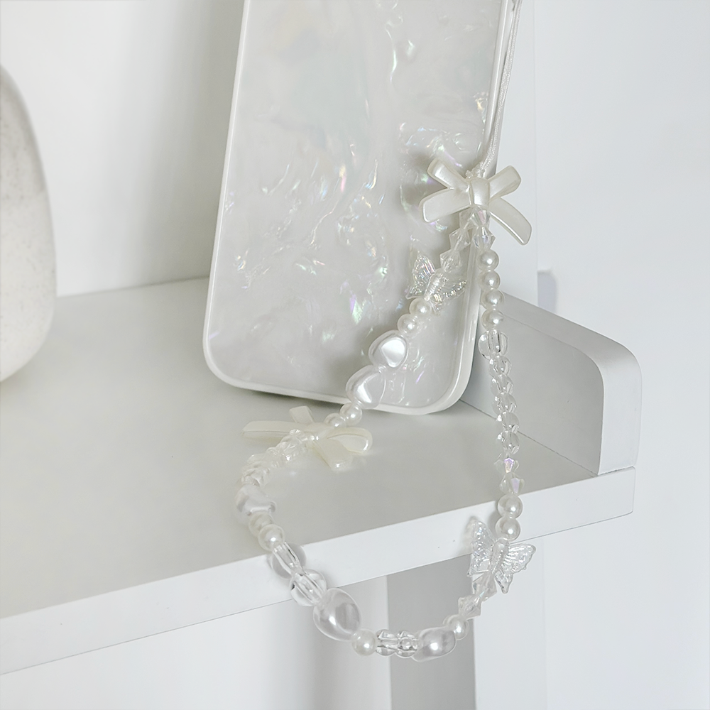 Beaded Phone Strap - Bows & Butterflies