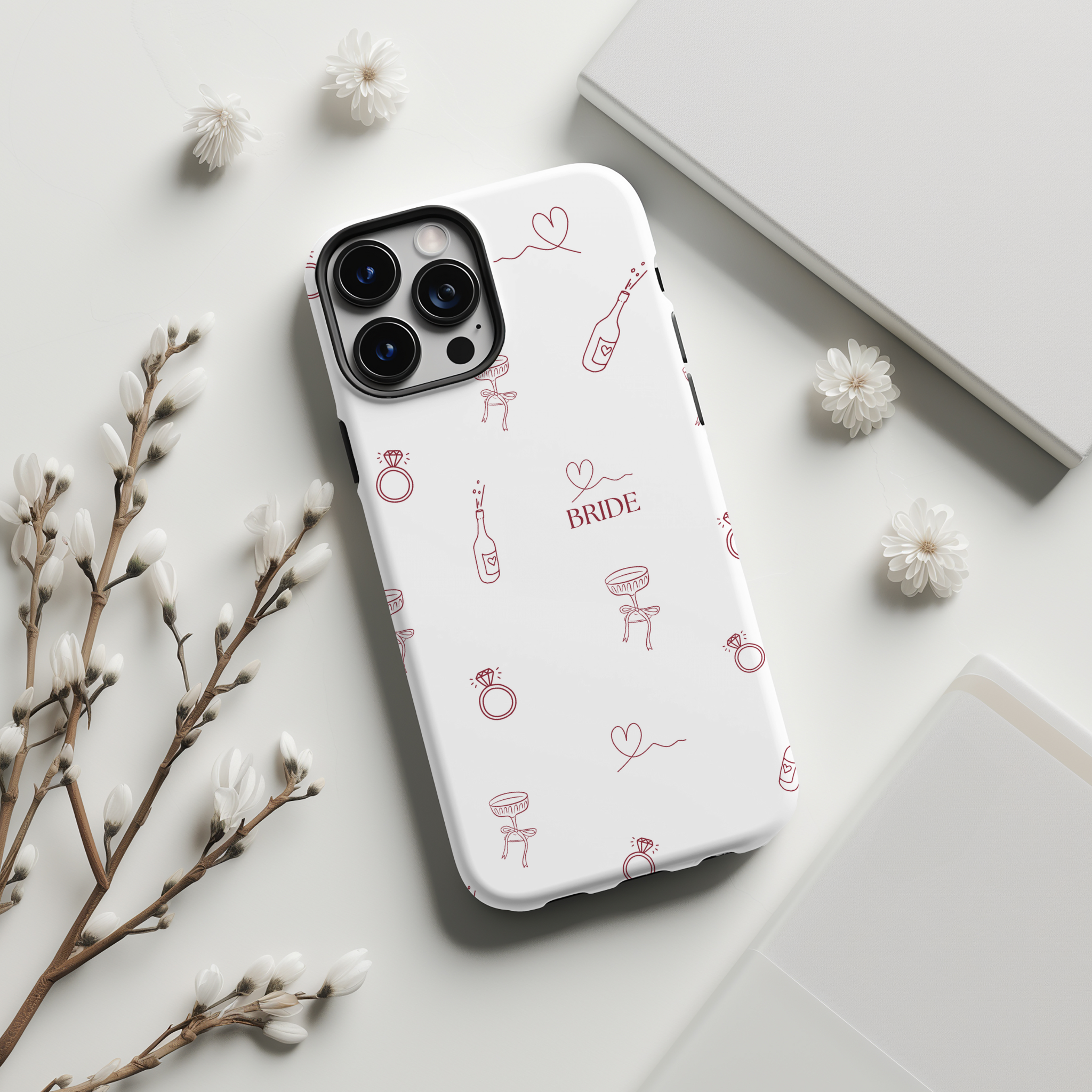 Kişiye Özel Gelinlik Temalı Dayanıklı Telefon Kılıfı