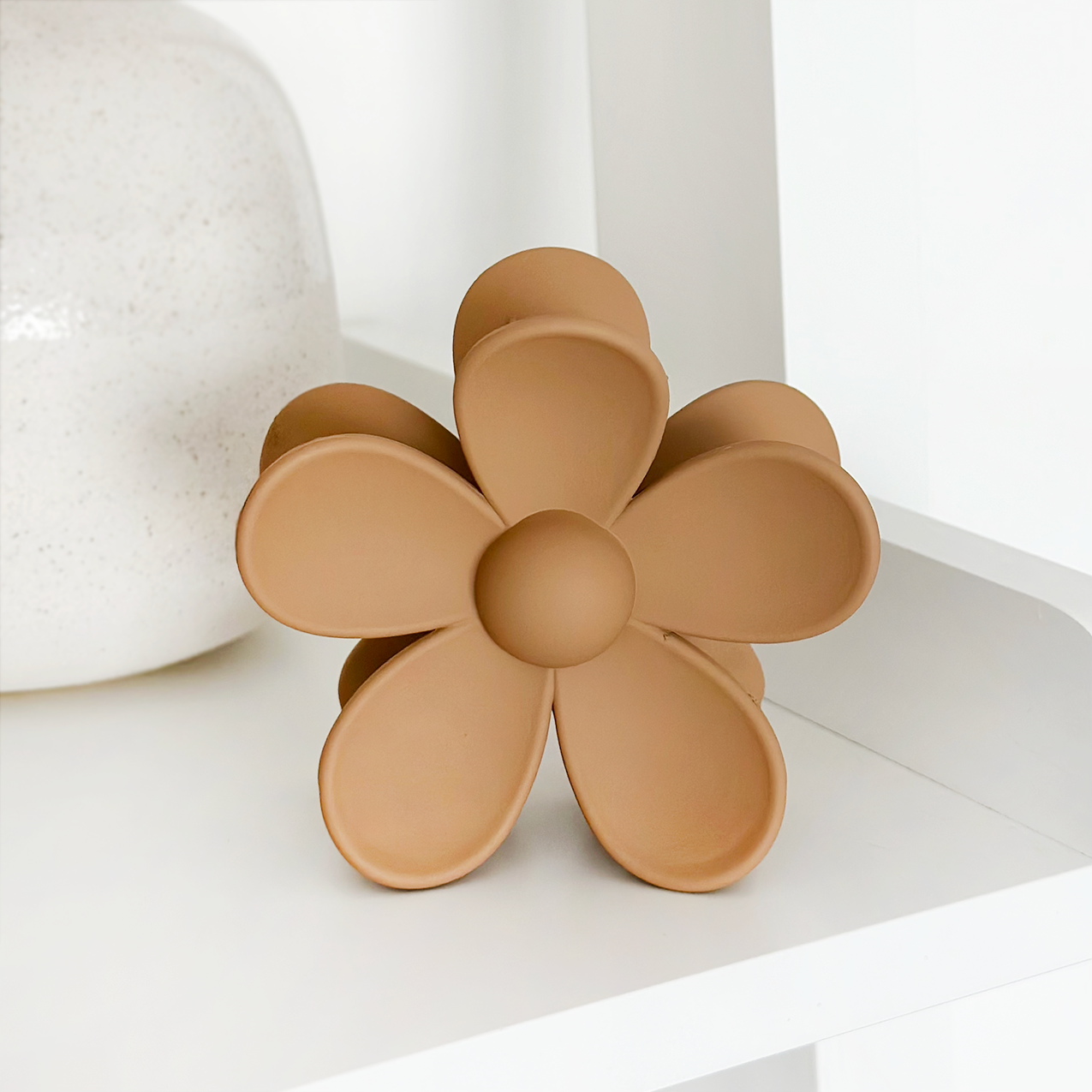 Çiçek Şekilli Klips - Kahverengi