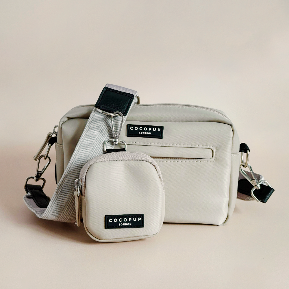 Köpek Gezdirme Karamel Latte Çanta Seti - Kahverengi Tüvit